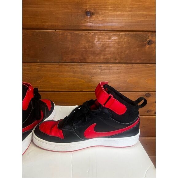 Nike Court Borough Mid 2 Black University Red (GS) Sz 6.5Y CD7782-003 - Picture 5 of 8